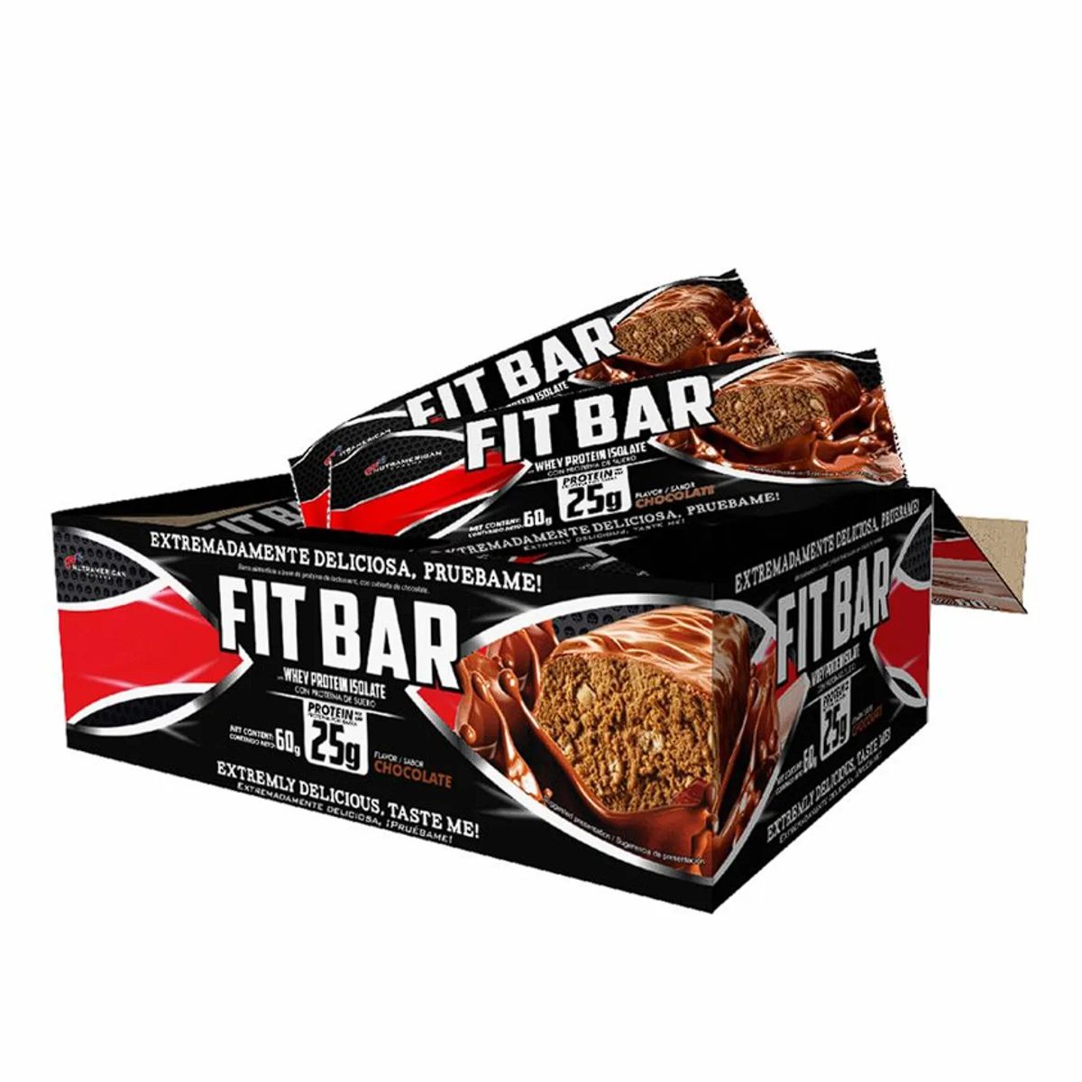 MEGAPLEX - Fit Bar Chocolate 720g 12 barras – 25g de proteina por barra proteica