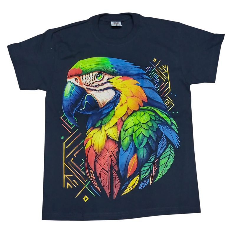 VANIDADES COLLECTIONS - Camiseta Loro Camiseta Estampados Tipo Acuarela Neón