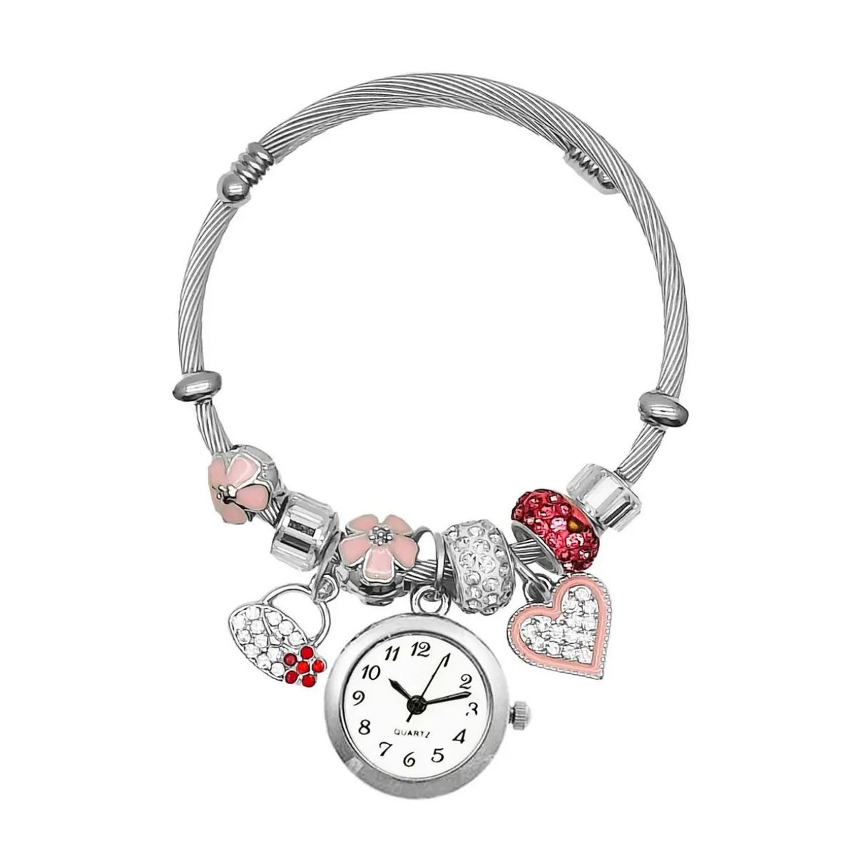 DAYOSHOP - Reloj pulsera acero inoxidable rosado - con estuche