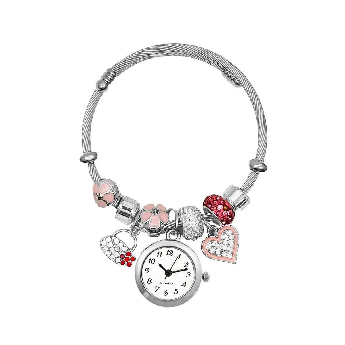 DAYOSHOP - Reloj pulsera acero inoxidable rosado - con estuche