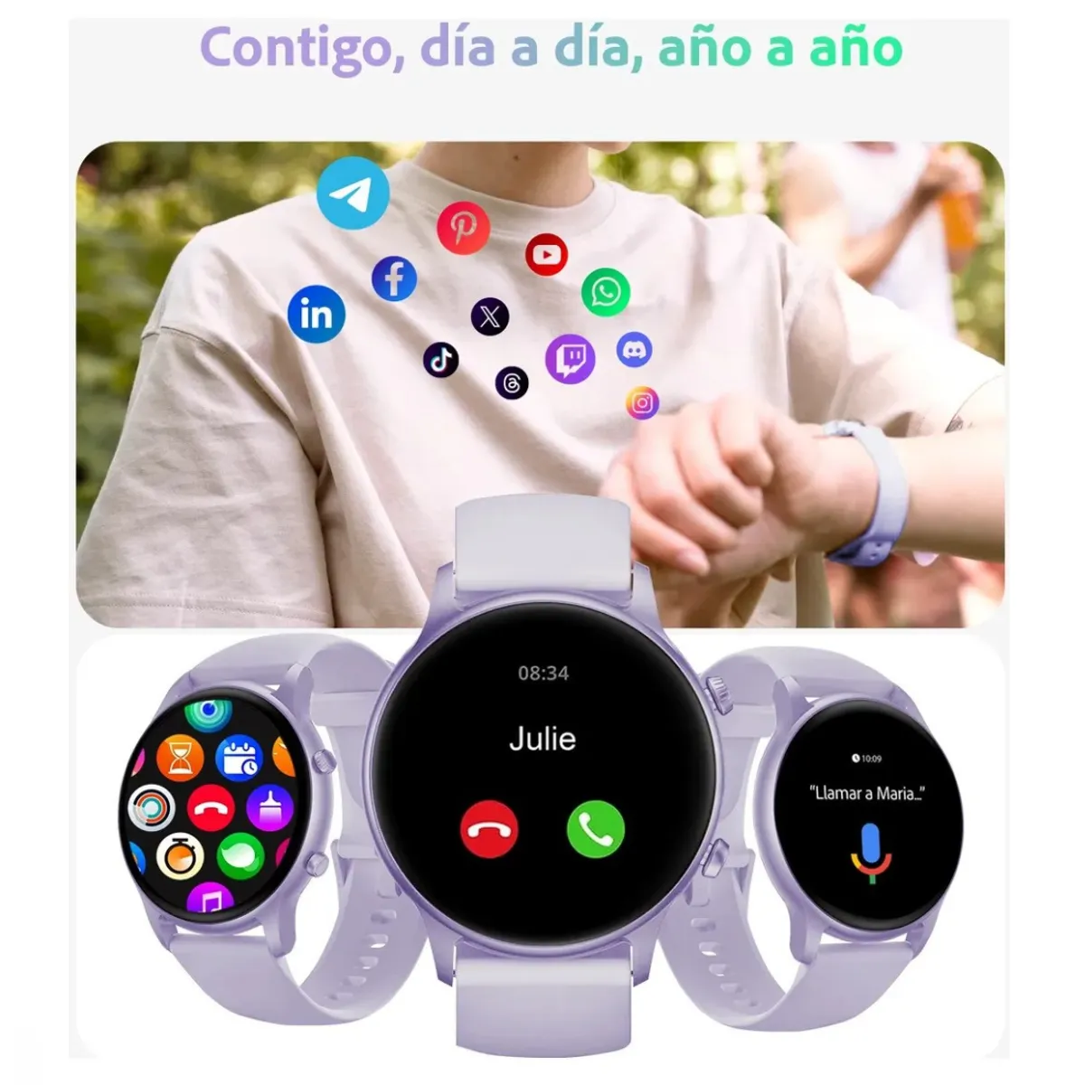 ZEBLAZE - Reloj Inteligente Mujer Asistente De Voz Integrado Llamadas Smartwatch