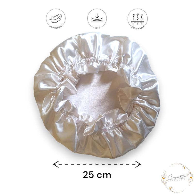 GENERICO - Gorro De Satín Licrado Antifrizz Color Blanco