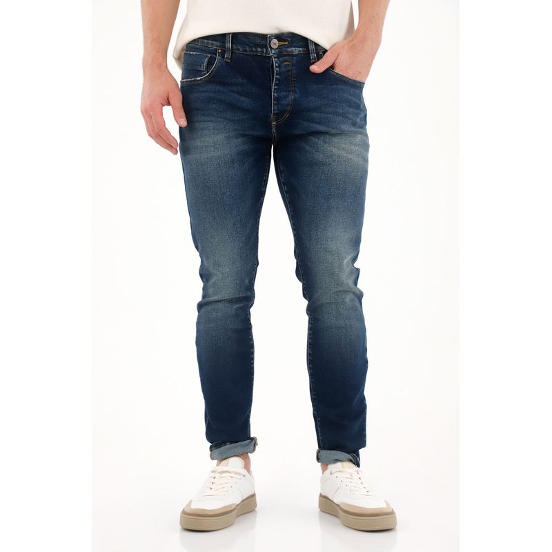 TENNIS - Jean Skinny con desgastes azul oscuro para hombre
