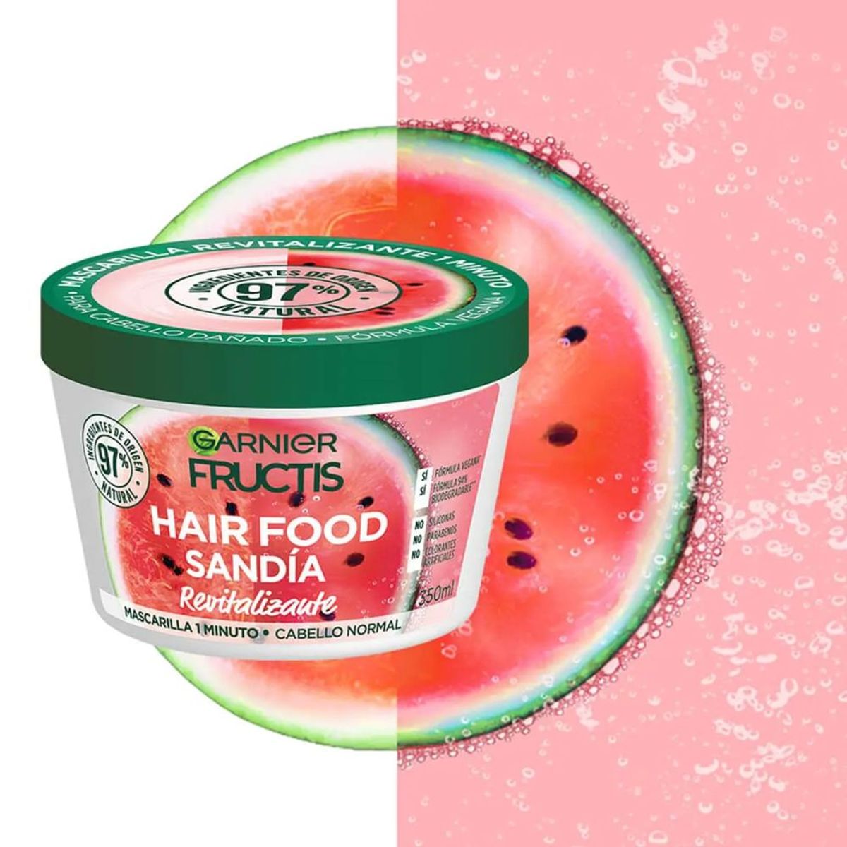 GARNIER - Mascarilla Revitalizante 1 Minuto Hair Food Sandia Garnier Fructis 350ML