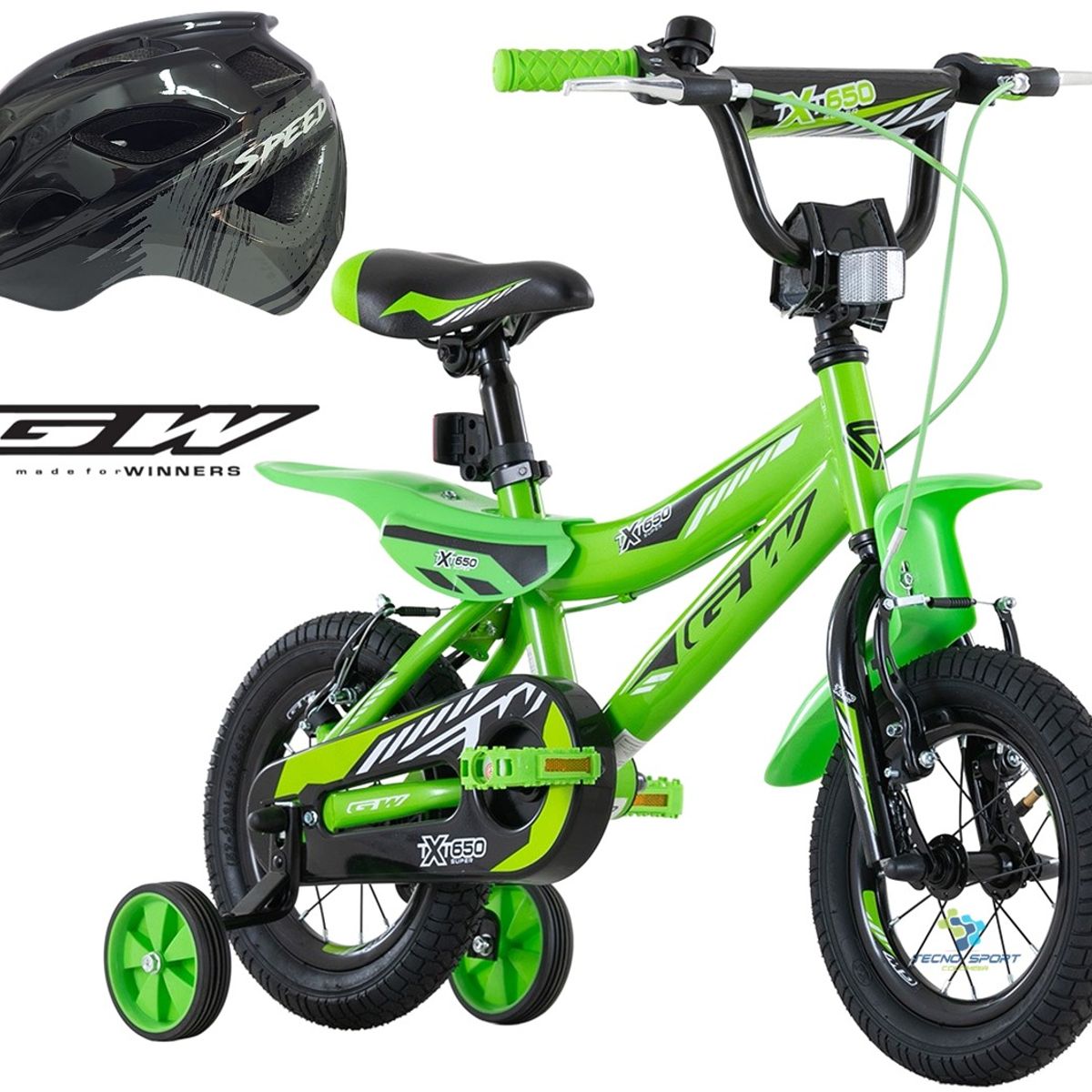 GW - Bicicleta Niño Niña Gw Rin 12 Rueda Auxiliar Con Accesorios