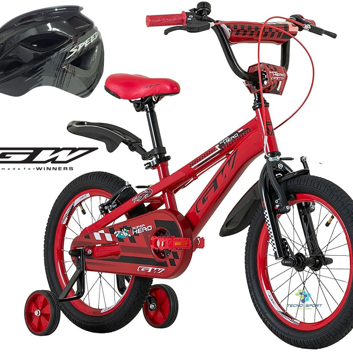 GW - Bicicleta Niño Niña Gw Rin 12 Rueda Auxiliar Con Accesorios