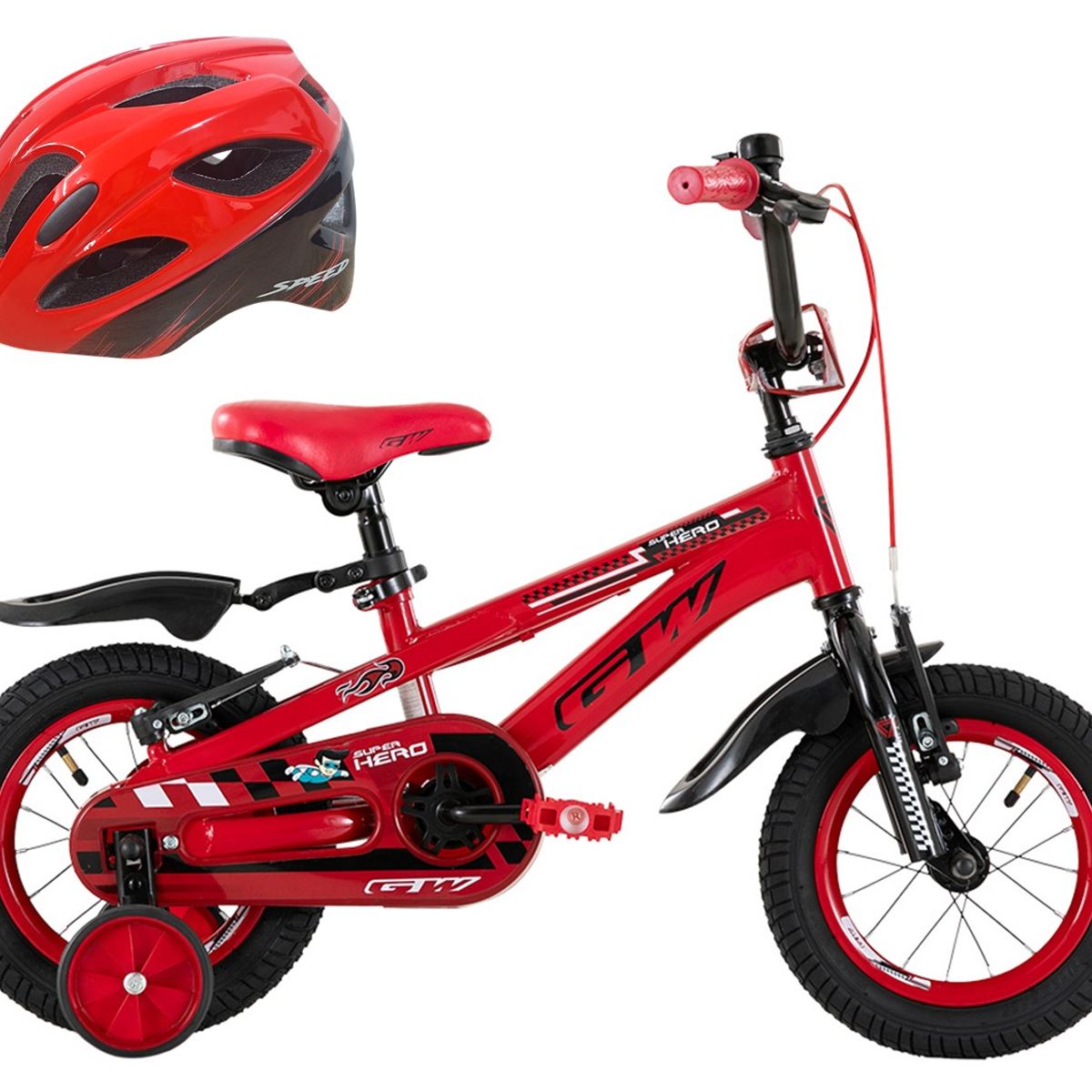 GW - Bicicleta Niño Niña Gw Rin 12 Rueda Auxiliar Con Accesorios