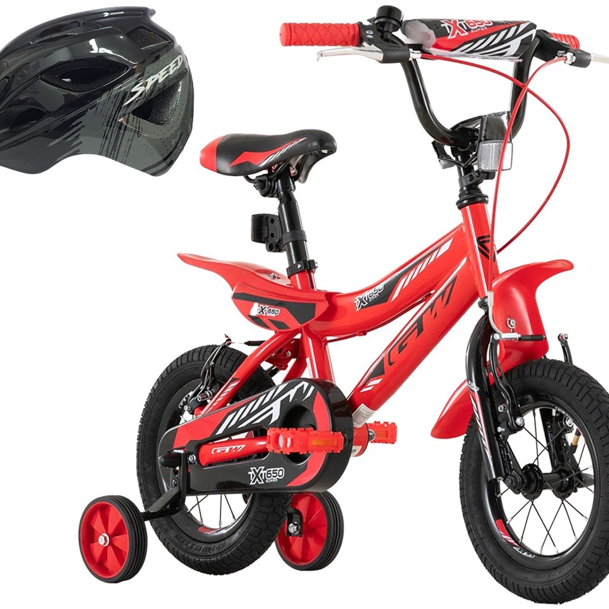 GW - Bicicleta Niño Niña Gw Rin 12 Rueda Auxiliar Con Accesorios