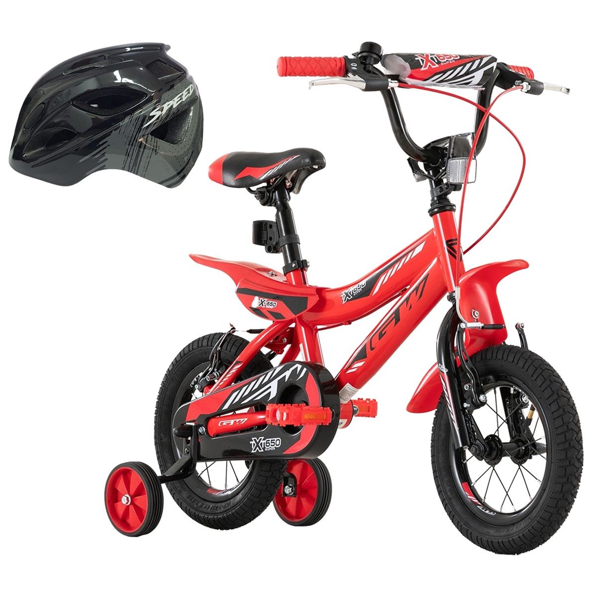 GW - Bicicleta Niño Niña Gw Rin 12 Rueda Auxiliar Con Accesorios