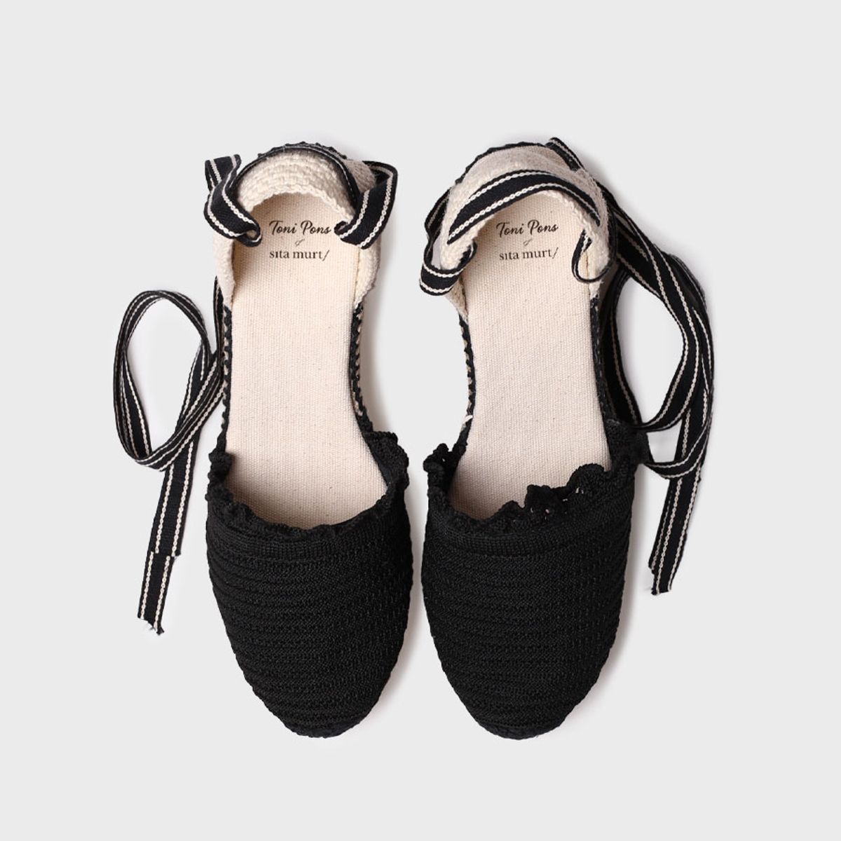 TONI PONS - Alpargata de punto de cuña con cintas para mujer  GALARINA