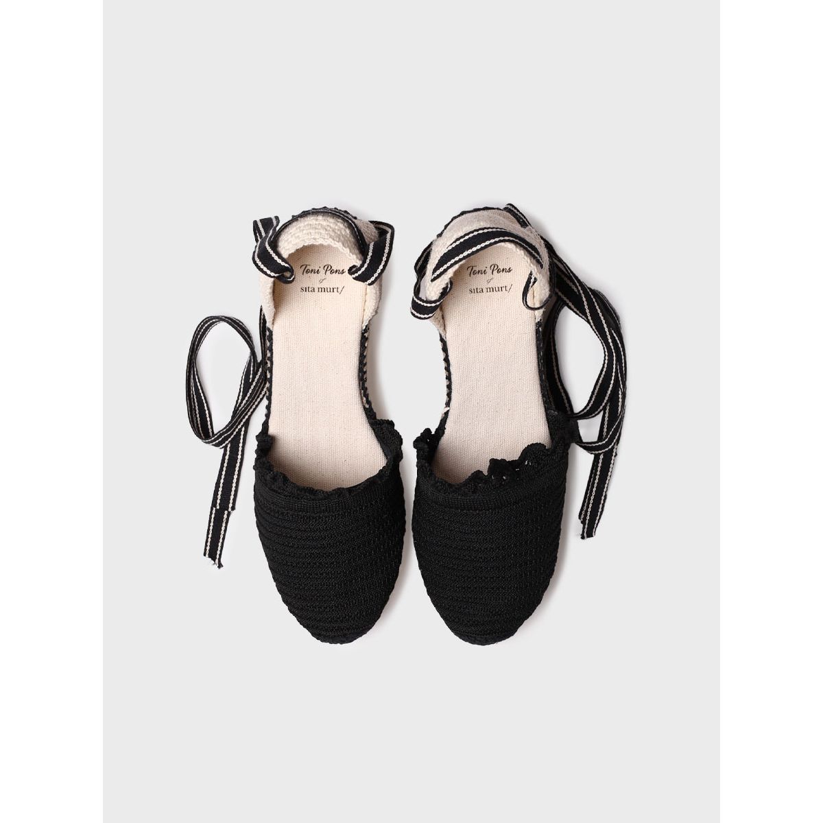TONI PONS - Alpargata de punto de cuña con cintas para mujer  GALARINA