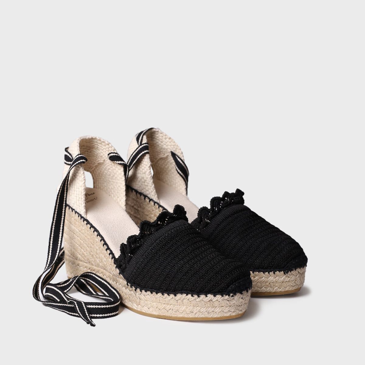 TONI PONS - Alpargata de punto de cuña con cintas para mujer  GALARINA