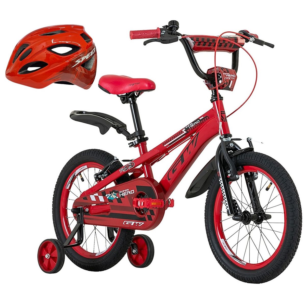 GW - Bicicleta Niño Niña Gw Rin 12 Rueda Auxiliar Con Accesorios