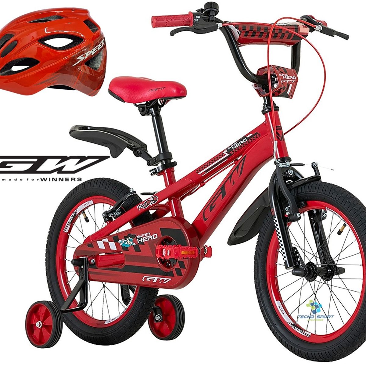 GW - Bicicleta Niño Niña Gw Rin 12 Rueda Auxiliar Con Accesorios
