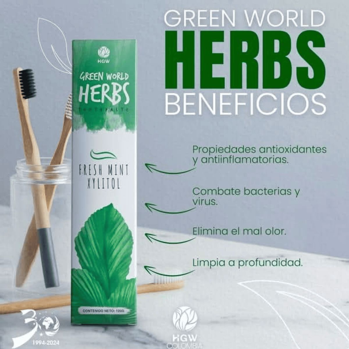 GENERICO - Crema dental HGW Herbs 120 gr libre de frluor y triclosan