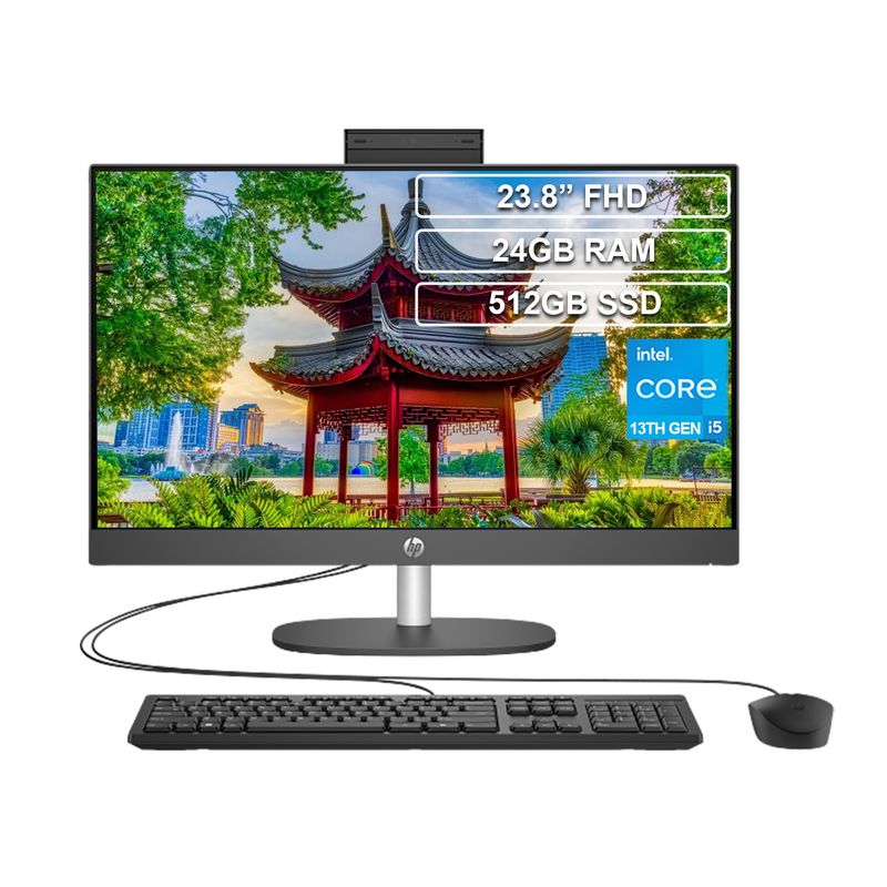 HP - Todo en uno AIO HP Core i5 1334U 24GB 512GB FHD 23.8