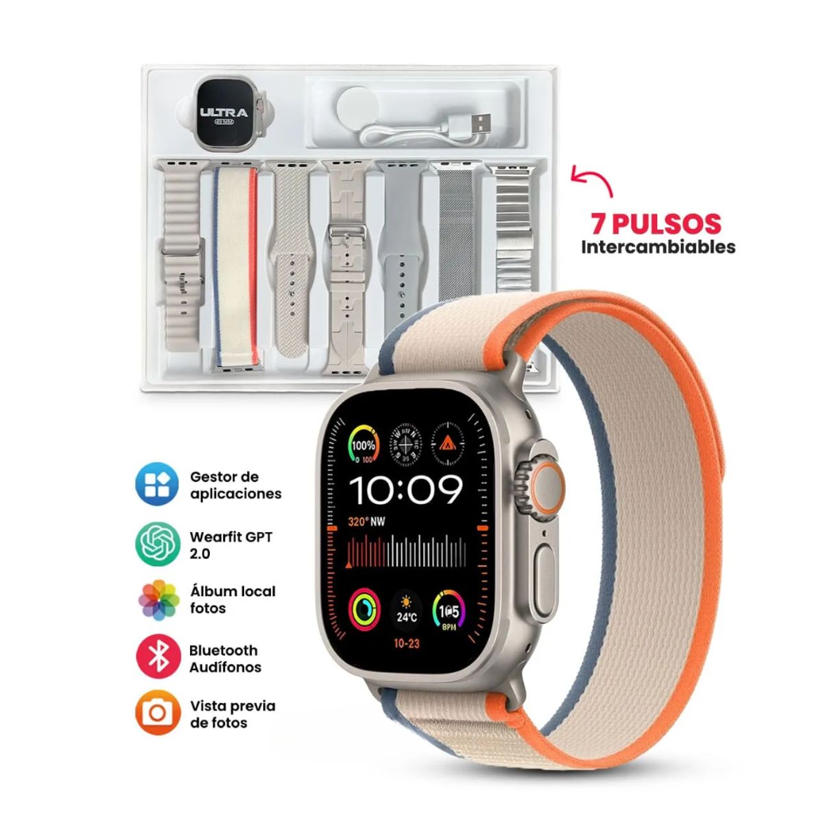 MOBULA - Reloj Inteligente H9 ULTRA PLUS Pantalla AMOLED