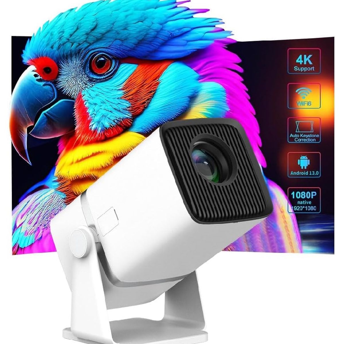 GENERICO - Proyector Smart WiFi y Bluetooth 1080P Android Aplicaciones