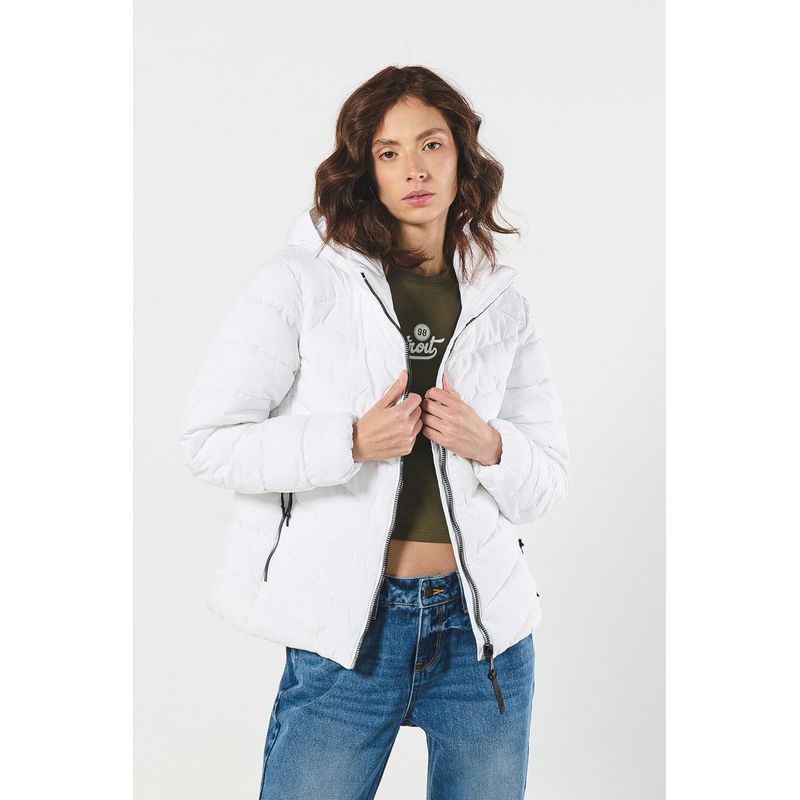 KOAJ - KOAJ Chaqueta acolchada unicolor con cuello alto y capota MUJER