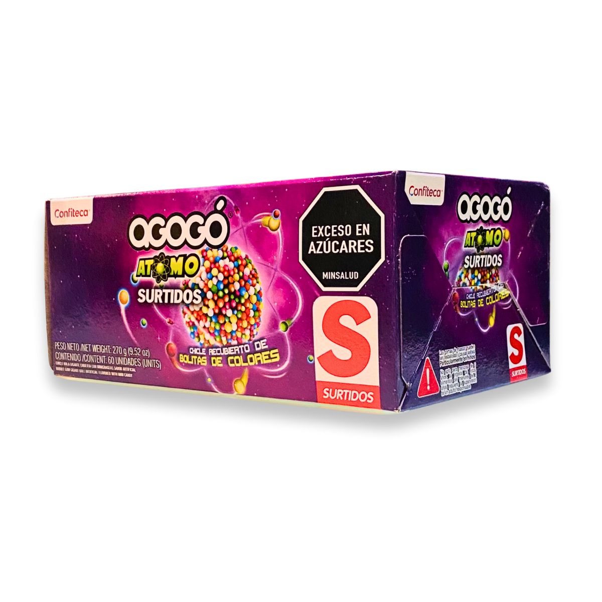 NACIONAL - Chicle Bola Agogo Atomo Surtido x 60 unidades