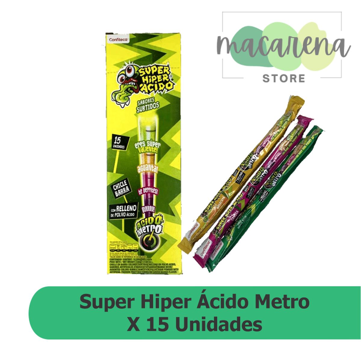NACIONAL - Dulces Chicle Super Hiperacido X15 unidades