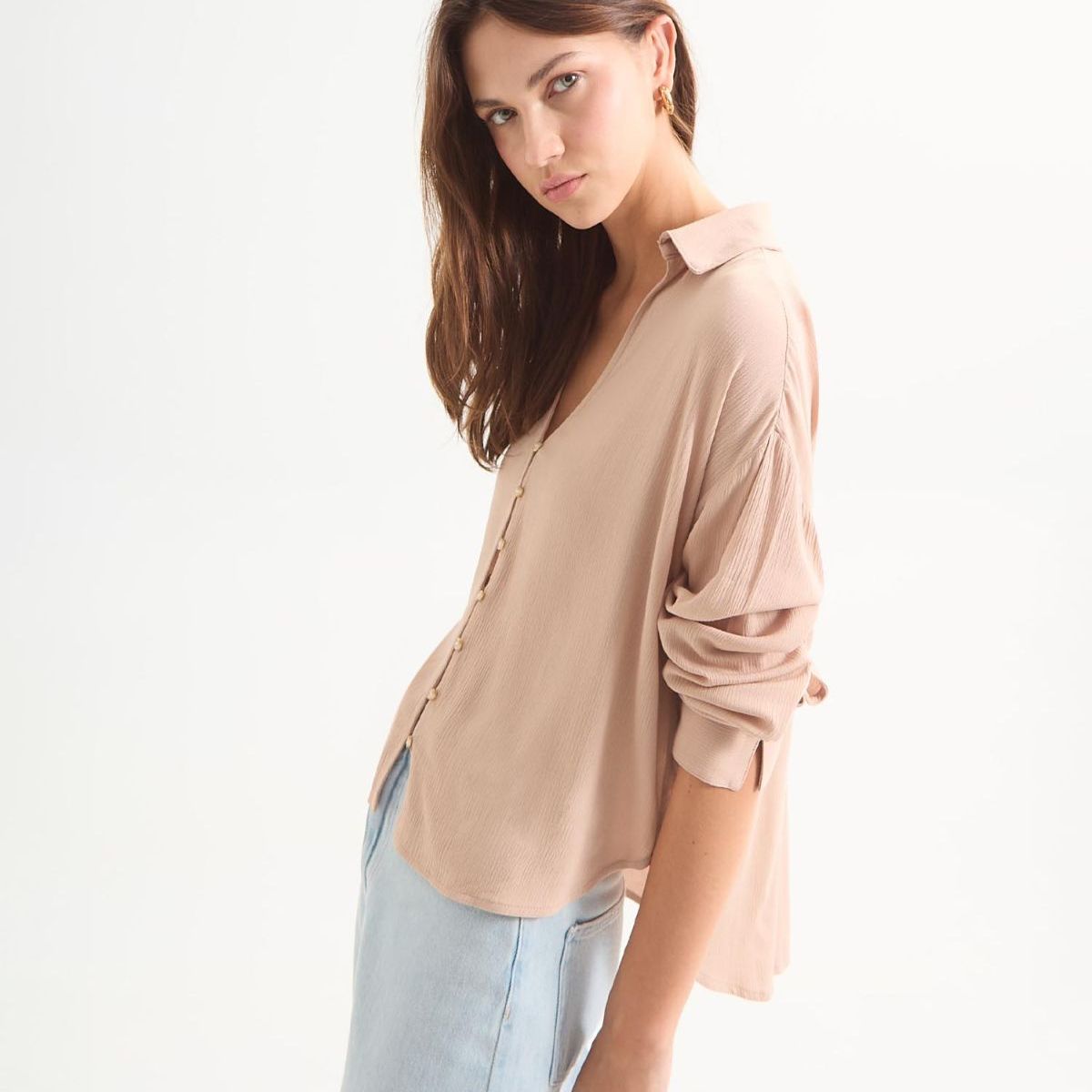 SEVEN SEVEN - Blusa Para Mujer Manga Larga Color Taupe Marca Seven Seven #28124003