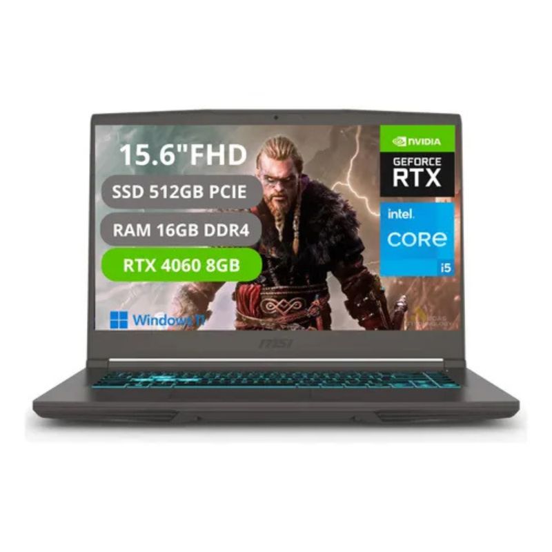 MSI - Portatil Gamer MSI Thin 15 Intel Core i5-13420H RAM 16GB SSD 512GB RTX 4060 8GB