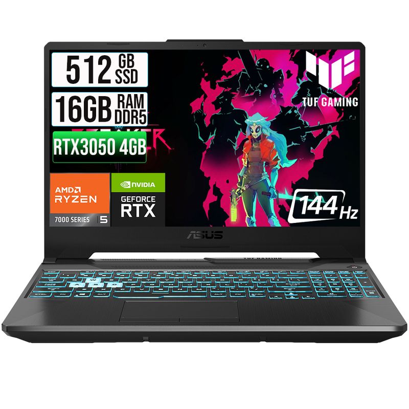 ASUS - ASUS TUF A15 AMD RYZEN 5 7535HS SSD 512GB RAM 16GB DDR5 15,6 FHD RTX 3050 4GB