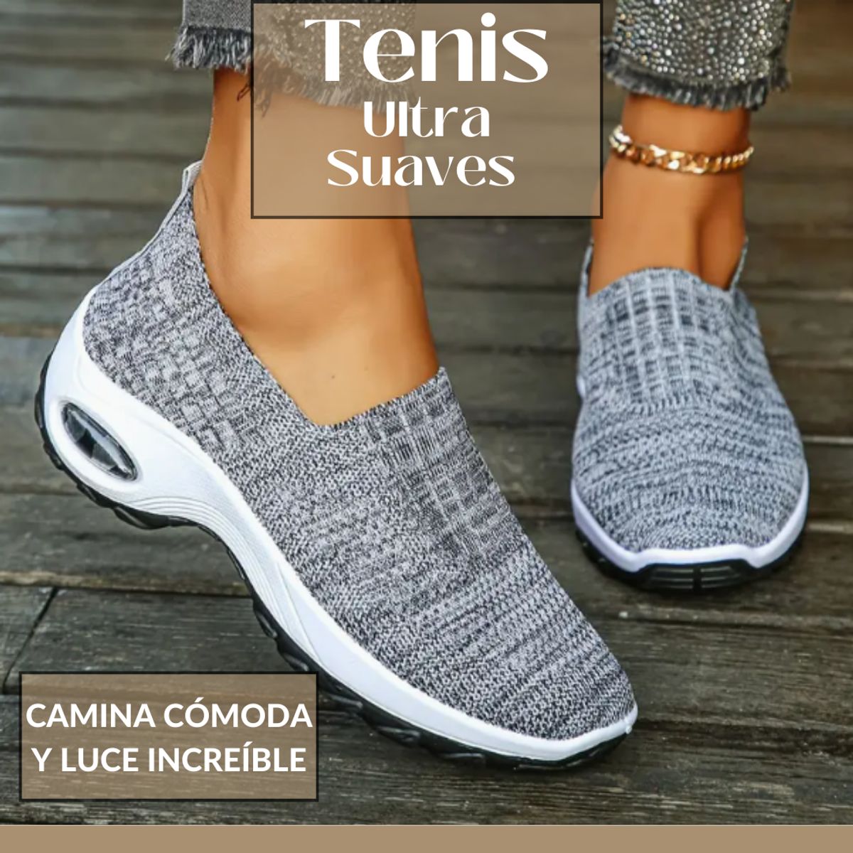 SPORT - Tenis Zapatillas Ultra Cómodos No Dolor Tipo Media Sin Cordón New Fit