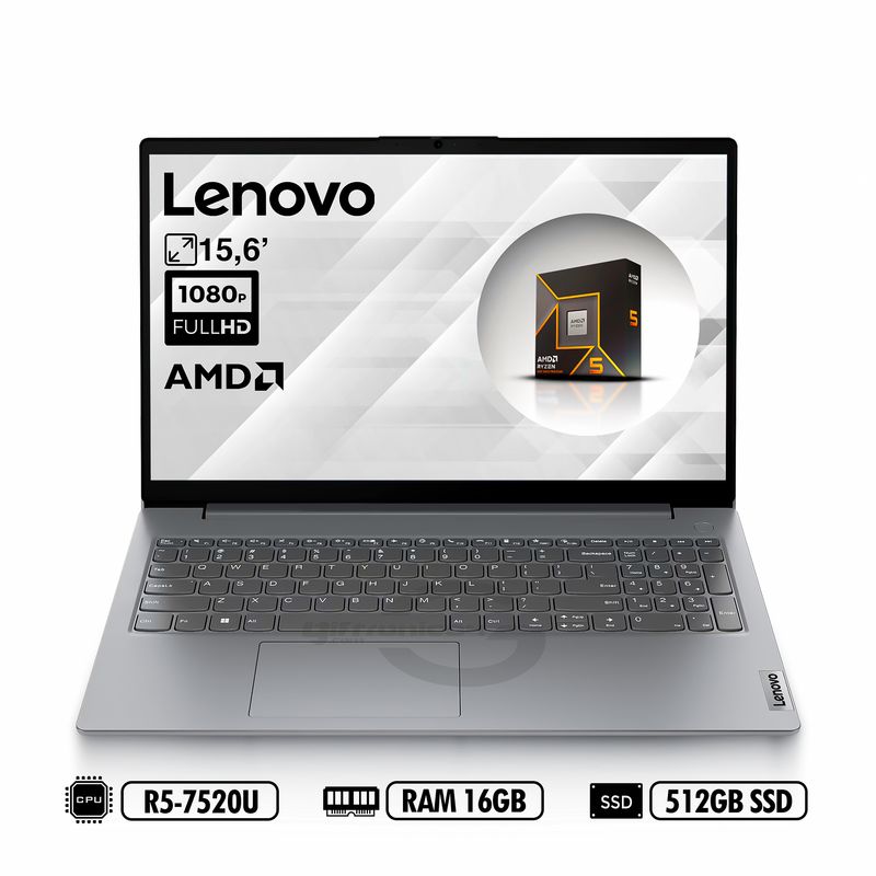 LENOVO - PORTATIL LENOVO V15 G4 AMN 156 FHD AMD R5-7520U RAM 16GB LPDDR5 512GB SSD GRAY