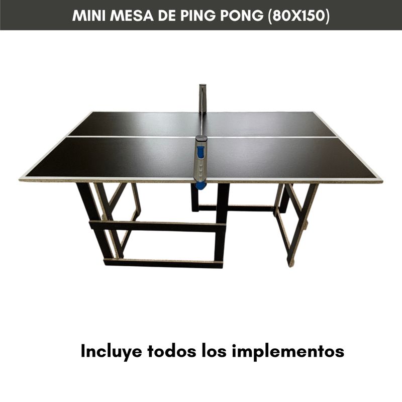 GENERICO - Mesa de Ping Pong Mini - 80cmx150cm - Todo incluido