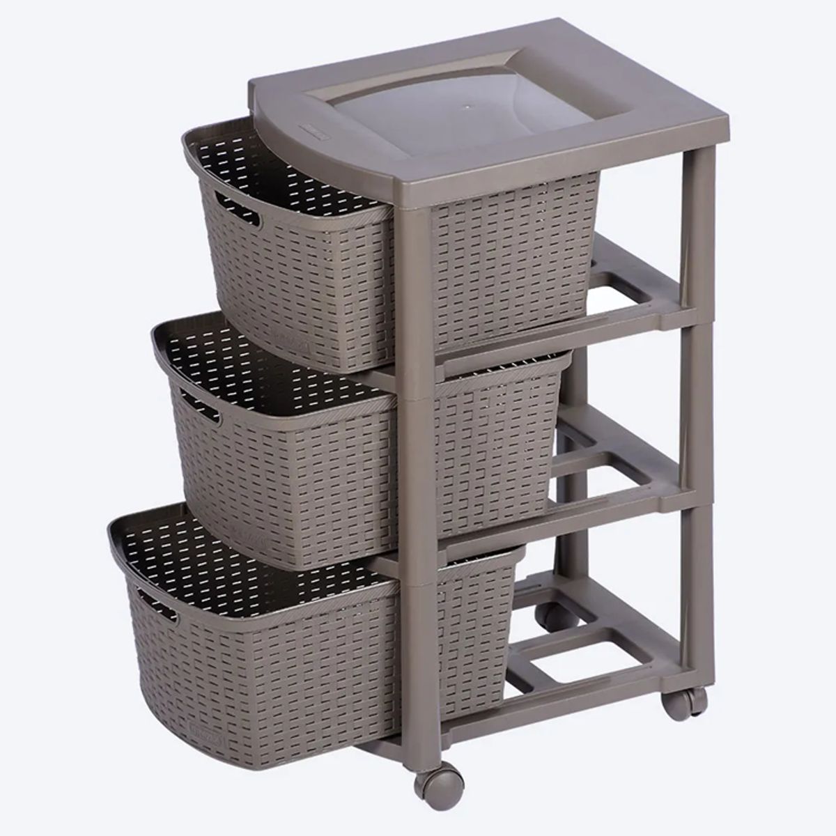 RIMAX - Cajonero Apariencia Rattan Rimax 3 Gavetas Altas Mocca 9832
