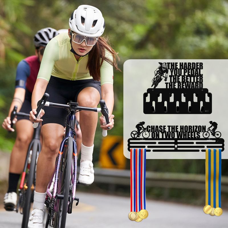 SOH DESIGN - Set x2  percheros para medallas y accesorios cycling women pintado negro