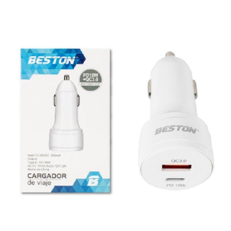 GENERICO - CARGADOR DE CARRO BST-M6015QP QC30 TIPO C PD 18W