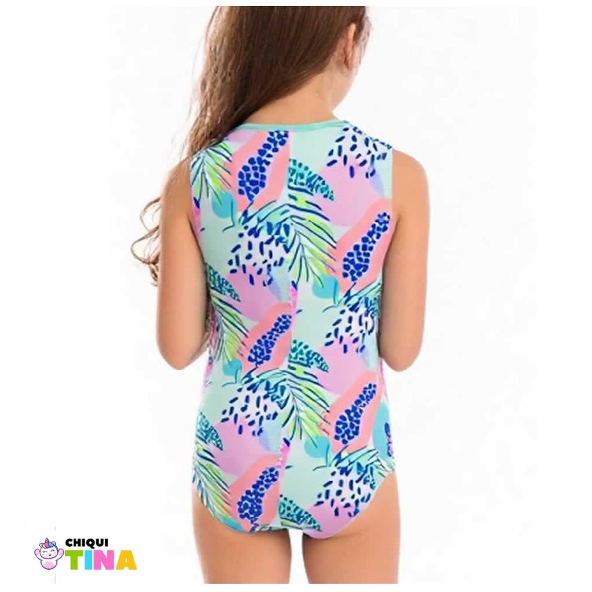 1AMIGO - Trajes de baño Enterizos Natación Para Niñas