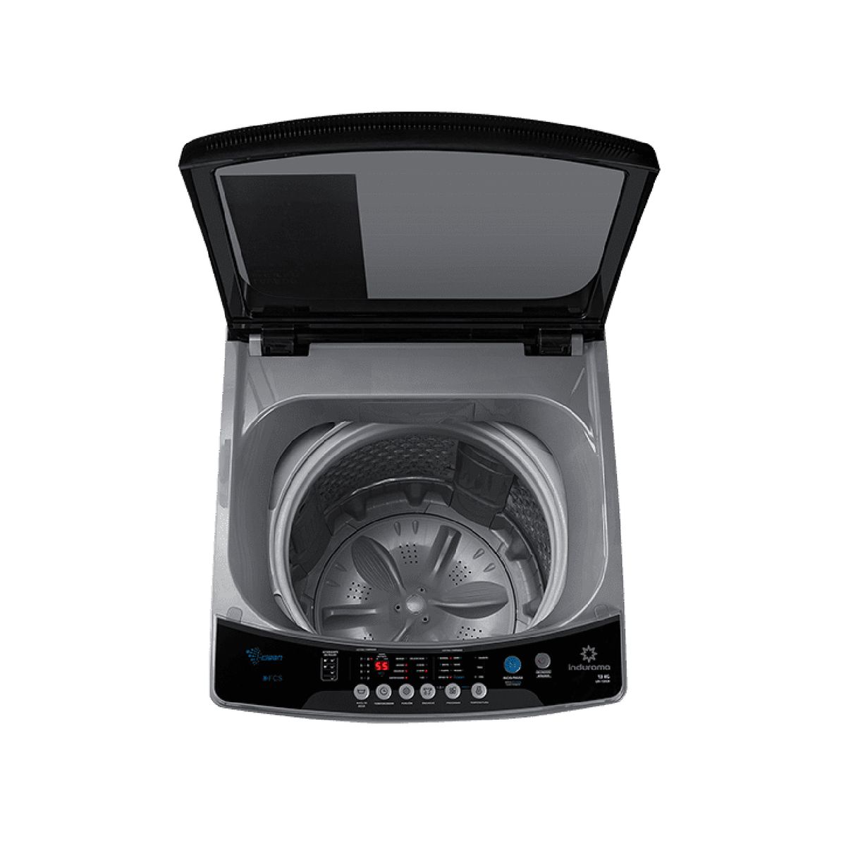 INDURAMA - Combo Lavadora Automatica 13KG Indurama LRI-13DGR + Ventilador 3 EN 1 18"  Negro