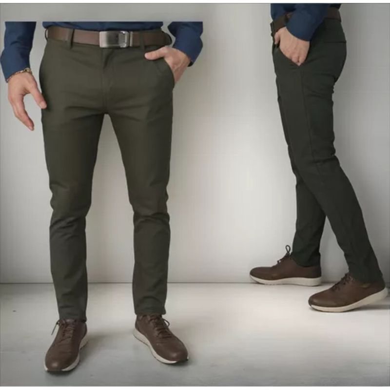 ABC - Pantalon dril licrado para hombre clasico colores