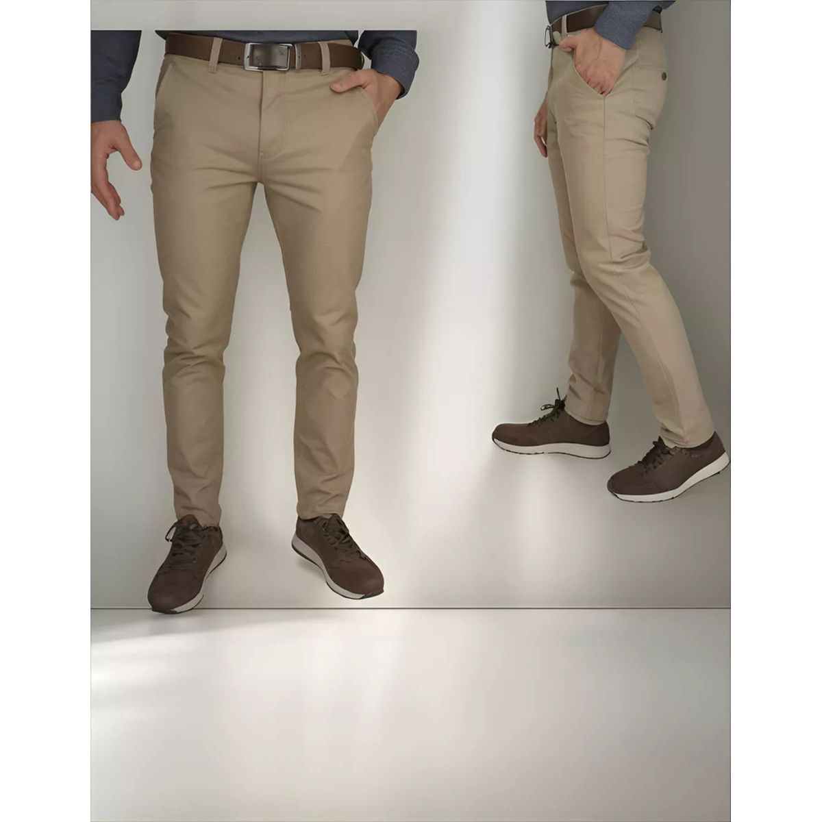 ABC - Pantalon dril licrado para hombre clasico colores