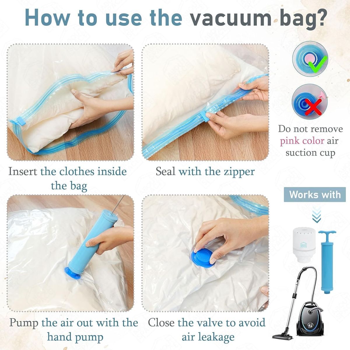 GENERICO - Set de Bolsas de Almacenamiento al Vacío X6