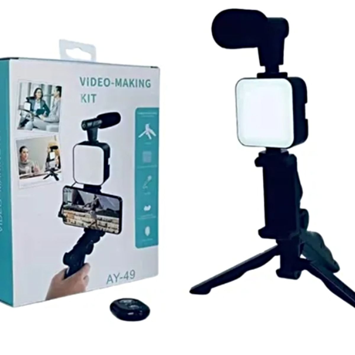 GENERICO - Kit Para Streaming Vlogs Tripode Luz Micrófono