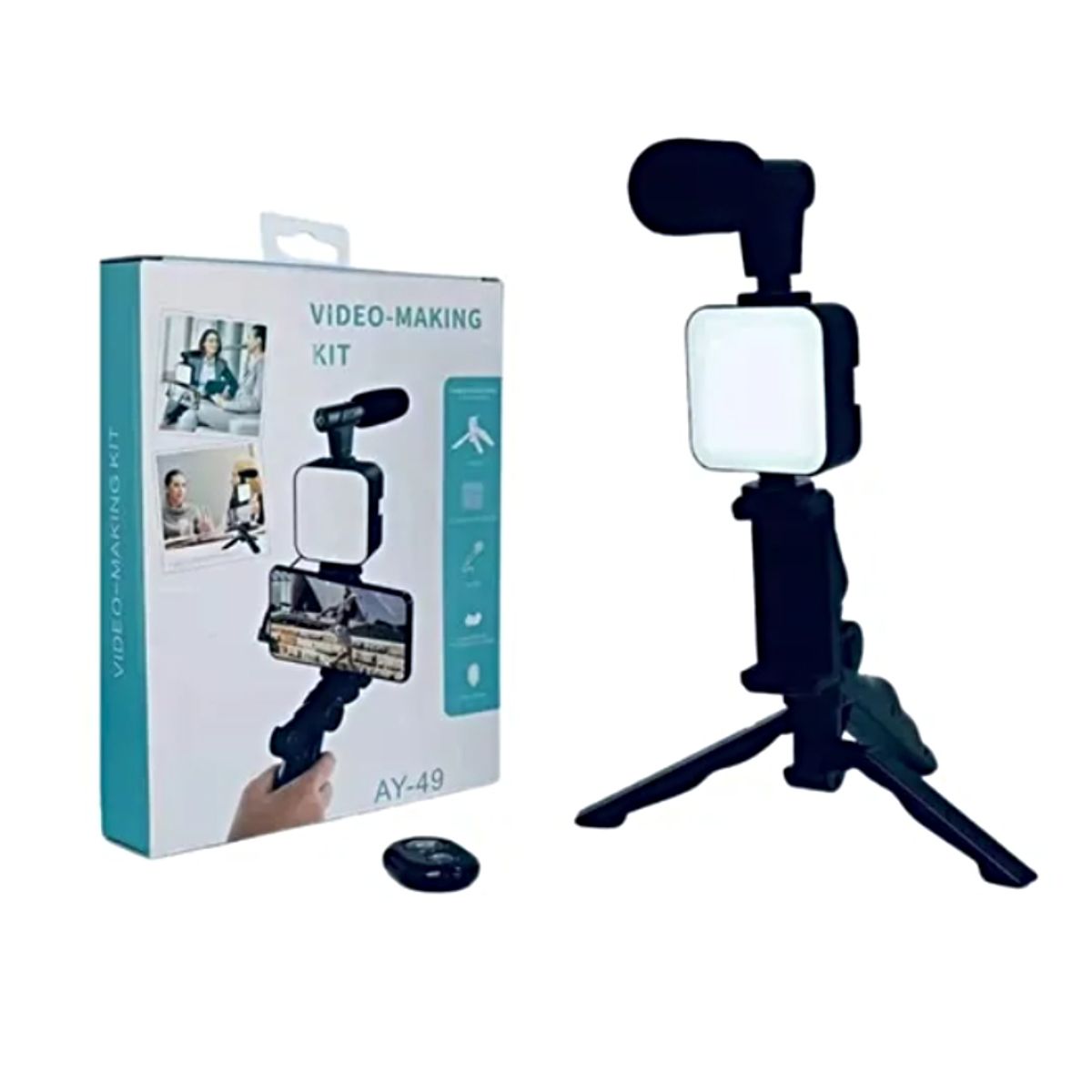 GENERICO - Kit Para Streaming Vlogs Tripode Luz Micrófono
