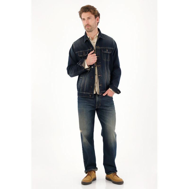 TENNIS - Abrigo tipo Trucker azul para hombre