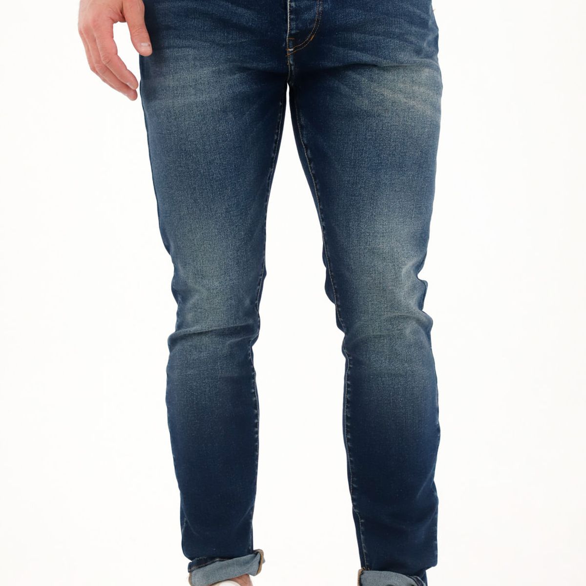 TENNIS - Jean Skinny con desgastes azul oscuro para hombre