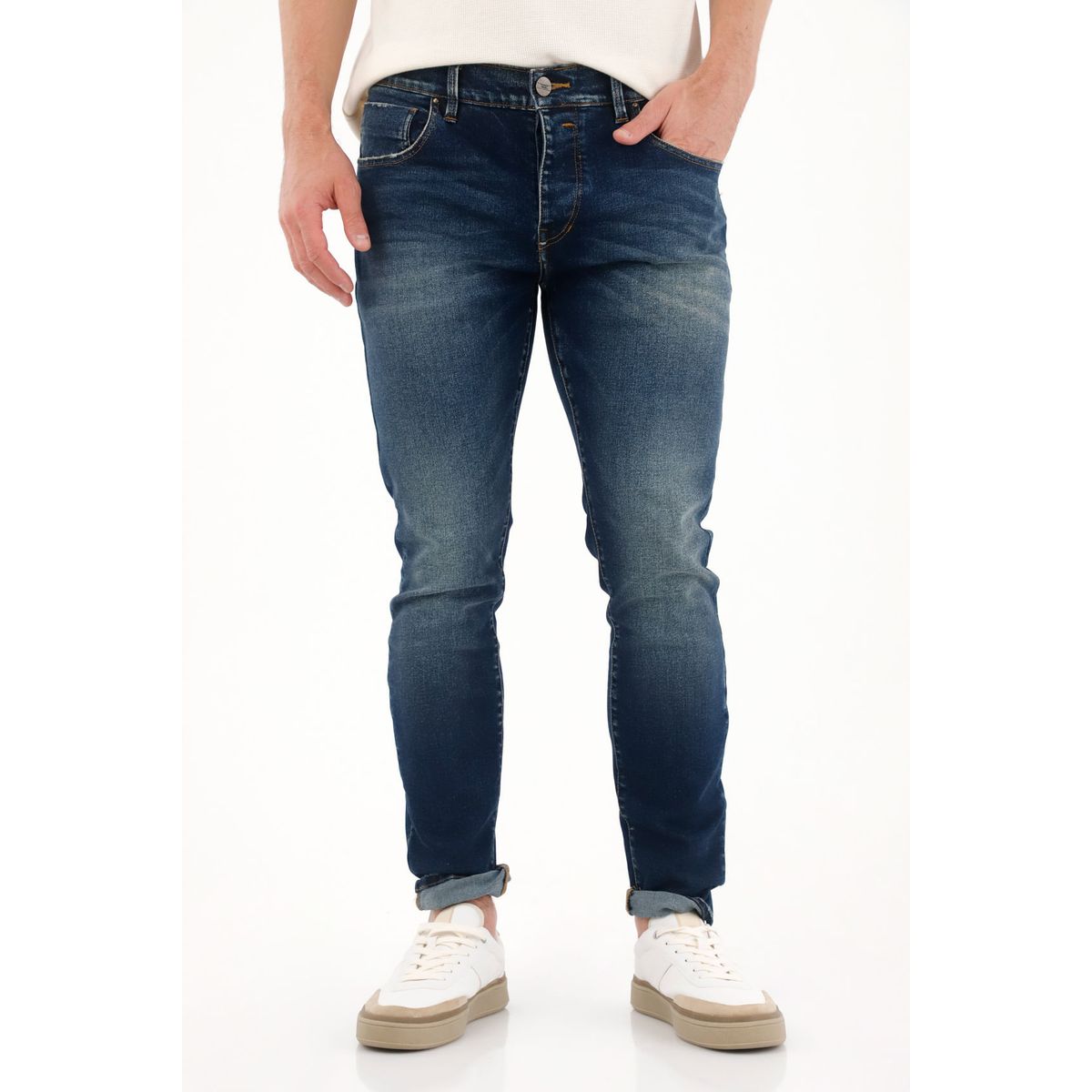 TENNIS - Jean Skinny con desgastes azul oscuro para hombre