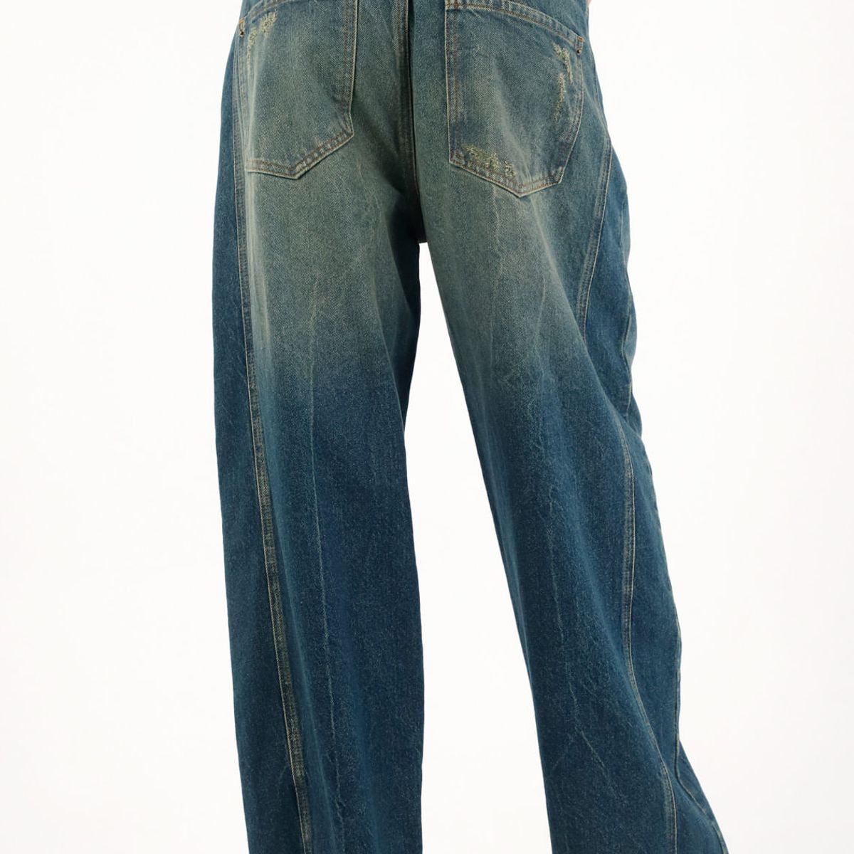 TENNIS - Jean Horseshoe de tiro bajo con rotos localizados para mujer