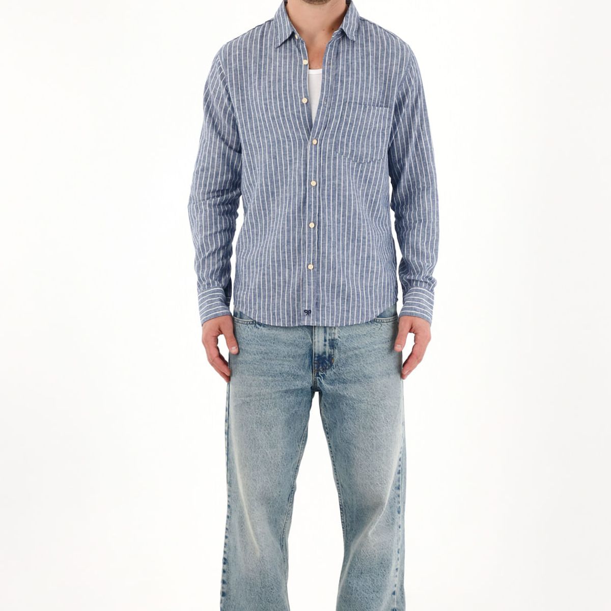 TENNIS - Camisa manga larga con diseño a rayas para hombre