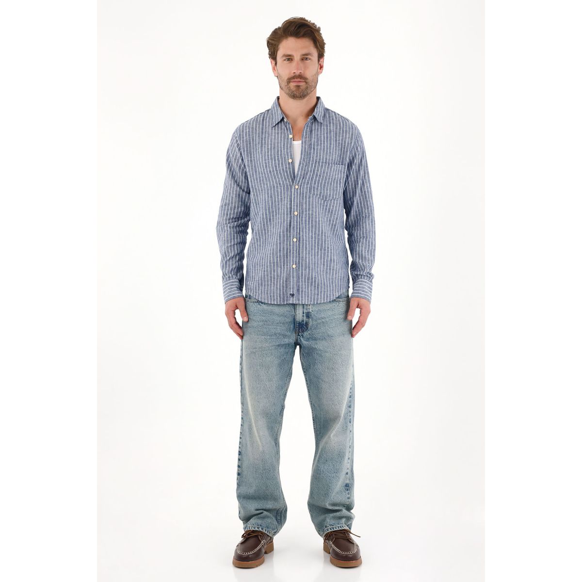 TENNIS - Camisa manga larga con diseño a rayas para hombre