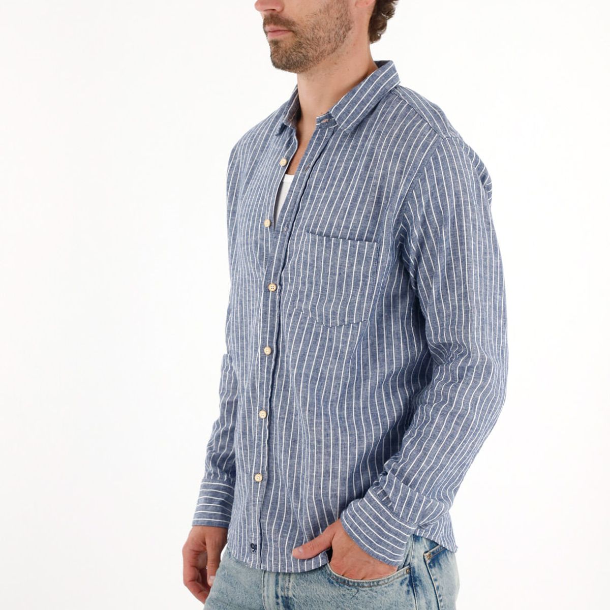 TENNIS - Camisa manga larga con diseño a rayas para hombre