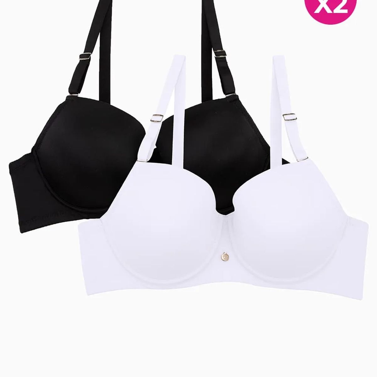 LILI PINK - Brasier copa "c" tipo 3/4 paquete x2 en microfibra