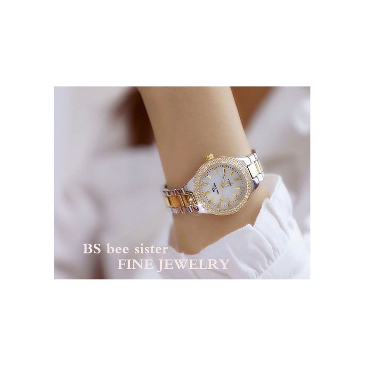 BS - Reloj Mujer con diamantes de imitacion cristal excelente